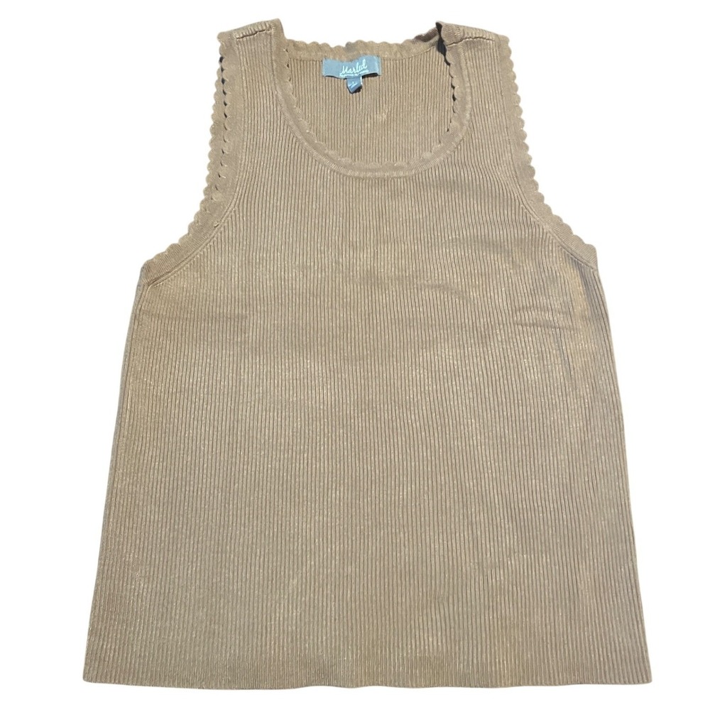 Marled‎ Reunited Clothing Scalloped Neck Sweater Sleeveless Top - Size L